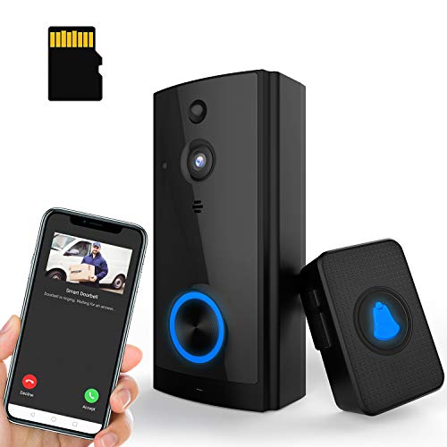 【32GB Preinstalled】WiFi Video Doorbell Camera 1080P HD with Chime, No Monthly Fees, Wireless