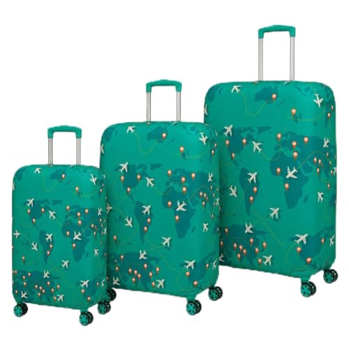 Image of Printed Luggage Cover for Traveling Bag & Suitcase - Stretchable & Scratchproof Trolley Protector with Velcro Lock & Lightweight Washable Material(Suitcase Bag Not Included, Only Cover in Product)