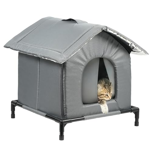 Outdoor Cat House, 2025 New Weatherproof Outside Cat House, Can