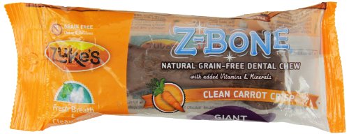 Zuke's Z-Bones Dog Dental Chews, Clean Carrot Crisp, Giant
