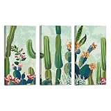 Wall Art for Living Room Canvas Prints Bedroom Wall Decor For Bathroom Artwork Painting Cactus Green