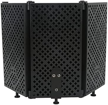 Microphone Sound Isolation Shield Foldable Studio Recording Microphone Isolation Shield Mic Wind Screen Board Sound Absorbing Cover with Accessory Screws
