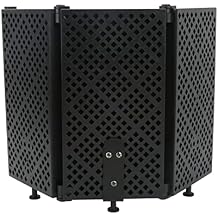 Microphone Isolation Shield, Foldable High Density Mic Shield, Portable Soundproof Cover, Studio Mic Sound Absorbing Foam Reflector for Recording Podcasts Singing and Broadcasting