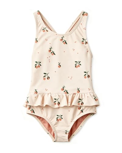 Image of Toddler Girls One Piece Swimsuits Crossback Backless Bathing Suit Whale Dolphin Shark Swimwear with Ruffle Butt UPF50+