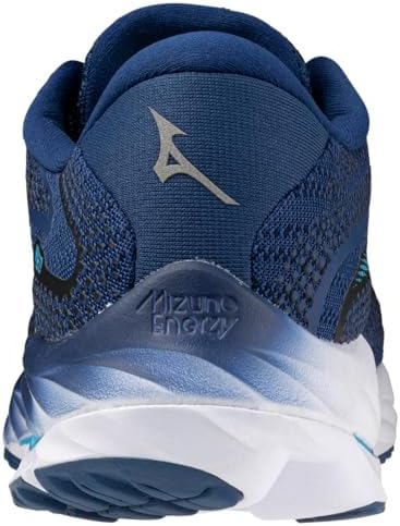 Mizuno Men's Wave Rider 27 Running Shoe, Navy Peony/Sharp Green, 10.5 | Image 4