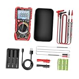 Insulation Resistance Tester Digital Multimeter 50V/100V/250V/500V/1000V Megohmmeter with Backlight, Flashlight & Rechargeable Battery for Automotive, Electrical & DIY