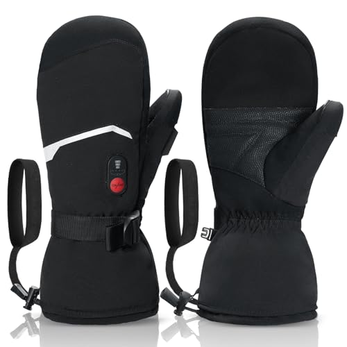 day wolf Gants Chauffants Hommes Femmes - Chaussettes à Batterie de 10 Heures, Chauffe-Mains Étanches, Chargement Rapide PD, Gants Rechargeables pour Snowboard, Ski et Activités Extérieures