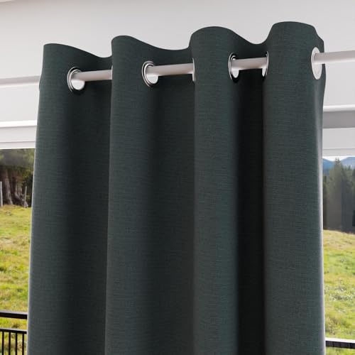 Soleil d'ocre Cortina de Ojales Eclipse, Opaca, Verde (Kaki), 135 x 180 cm