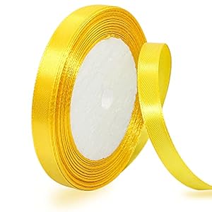 Ahomame Gelbes Satinband 10mm, 22 Meter