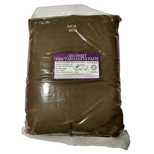 Pasta de grano de loto con azúcar reducida para pasteles de luna, bollos baos, pasteles, tortas de mochis, pasteles de arroz angku, 1 kg cada uno, halal, caducidad: 19 de julio de 2023