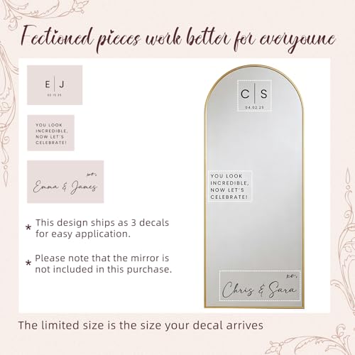 Vinilo Personalizado para Espejo de Boda miniatura 4