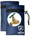 Mokeyder Enlarge Outdoor Faucet Cover for Winter Freeze Protection, 7” W x 10" H Hose Bib Covers Socks for Outside Wall Taps, Reusable Waterproof Insulated Spigot Cover, Blue, 2 Packs