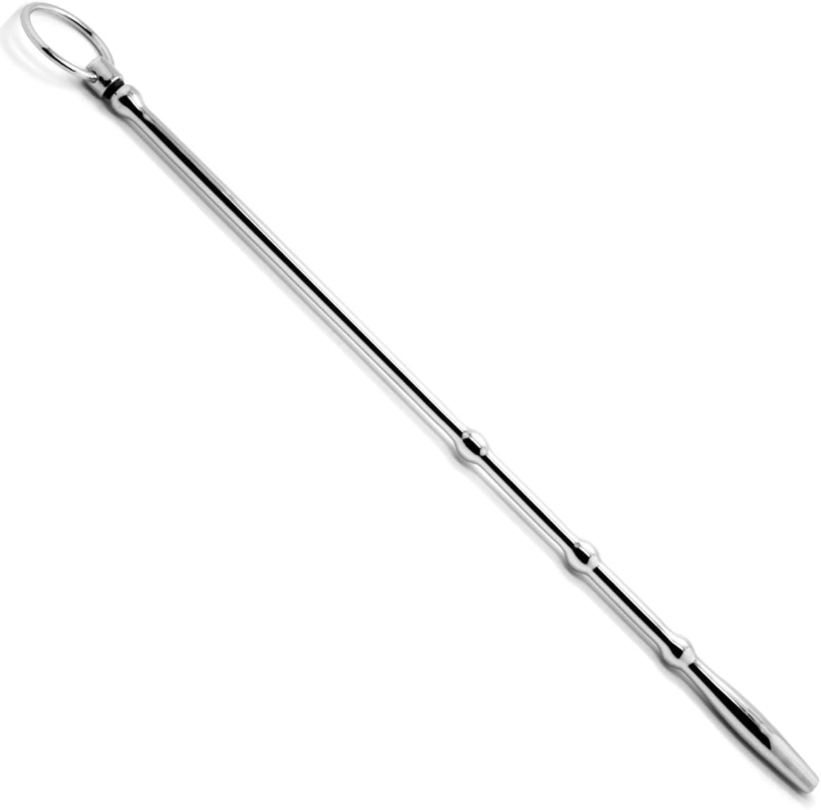 Hollow Tapper Starter Urethral Sound - 316L Surgical Steel, 12" Long, Cum-Through with Threaded Stopper Cap
