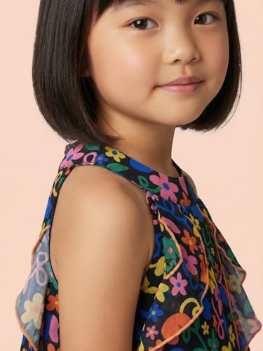 Image of Nautinati Girls' Georgette A-line Ruffle Dress | All-Over Print | Age 0-10 Years