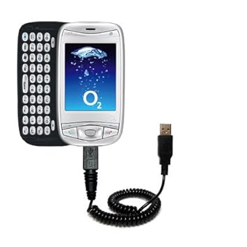 O2 XDA Mini S compatible Unique Gomadic Coiled USB Charge and Data Sync cable - Charging and HotSync functions with one cable. Built with TipExchange