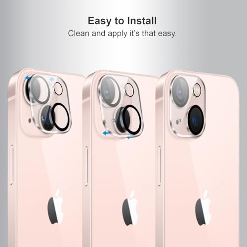 Image of SupCares Premium Camera Lens Protector Tempered Glass Compatible For iPhone 15 and iPhone 15 Plus With Installation Kit | Edge to Edge Coverage | Transparent | Pack of 2