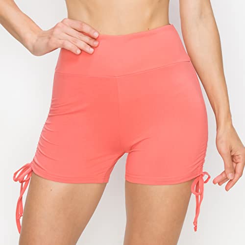 Image of ALWAYS Faux Leather Shorts - High Waist Active Stretch Yoga Short Pants for Women