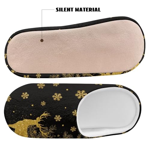 Women's Christmas Santa Clause Print Slip-on Slippers Warm Lightweight Memory Foam Indoor House Shoes4