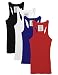 Zenana Outfitters 4 Pack Womens Basic Ribbed Racerback Tank Top BLACK/WHITE/ROYAL/RED L