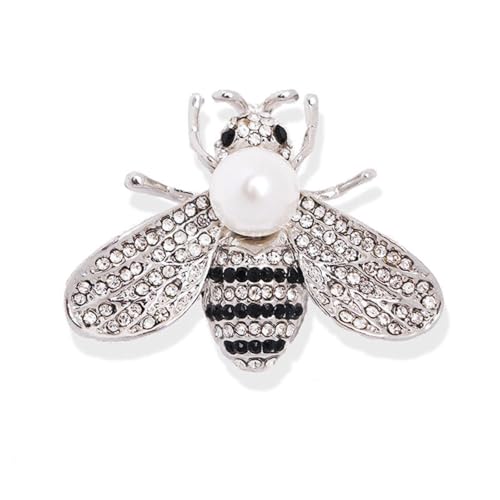 Image of Crystal Bee Pearl Brooches Exquisite Insect Bee Brooches Pins for Women