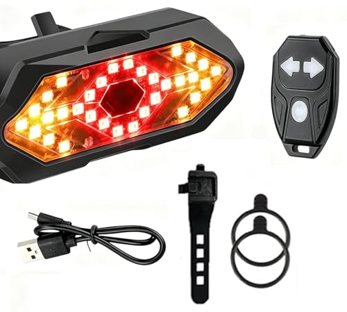 自転車 ウインカー テールライト LED リモコン付き 防水 自転車用 方向指示 左折右折 USB充電式 警告灯 高輝度 事故防止 ワイヤレス アクセサリー 昼夜通用 通勤 通学 [並行輸入品]の商品画像（Amazon）