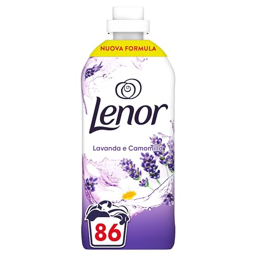 Lenor Ammorbidente Lavatrice Concentrato, 86 Lavaggi, Lavanda E Camomilla, Freschezza Di Lunga Durata E Morbidezza Di Origine Vegetale, Lenzuola Profu