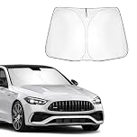 BSTW Parasol de coche para Mercedes Benz Clase C W206 2021-2025 y W205 2014-2021 – Cubierta de parabrisas plegable con aislamiento térmico y protección UV, Benz Clase C W206 Accesorios