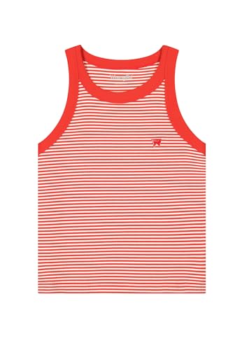T-Shirt Débardeur Ringer Wrangler Femme Rouge Écarlate M Top Sans Manches Vintage