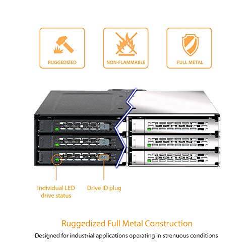 Icy Dock Full Metal 6 X 2.5 Sas/Sata Hdd/Ssd Mobile Rack Enclosure For 5.25" Bay | Tougharmor Mb608Sp-B #TOP5