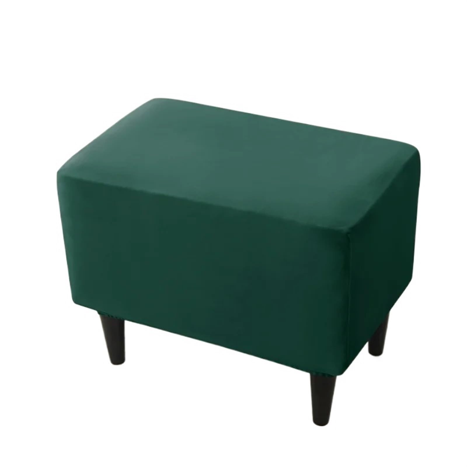 YXINAER Foot Stool Cover Velvet Elastic Ottoman Stool Cover Rectangle Bedroom(B13 Footstool Cover)