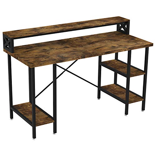 IRONCK Industrial Computer Desk 55", Office Desk with Printer Monitor Shelf Storage Shelf