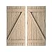Ekena Millwork SHUBJZ Faux Wood Shutters (Per Pair) Rustic Joined n-Batten w/Z-Board, 11"W x 46"H, Hand Hewn