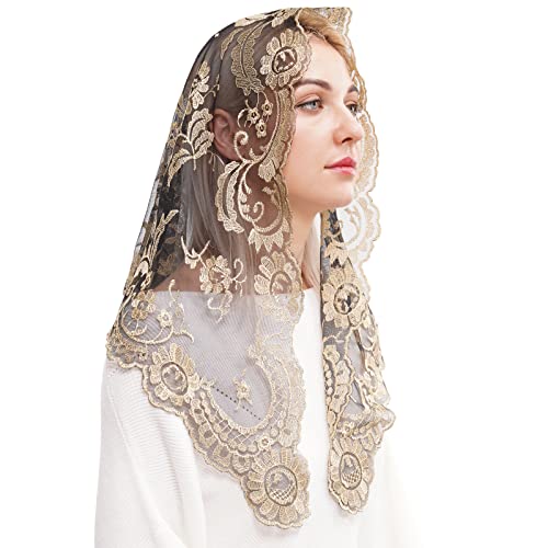 image for Spanish Mantilla Embroidery Lace Veils Catholic Church Mantillas Chape