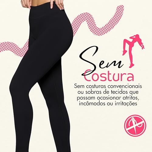 Selene Calça Legging Academia Fitness Cintura Alta Feminina Microfibra Poliamida Sem Costura Zero Tr