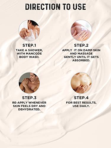 Image of Mancode Chocolate Body Yogurt Body Cream - 100gm for Men | Dry Dull Rough Skin Quick Absorbing | Instant Moisturization | Knees, Elbows, Neck, Underarms, Back, Ankles, Knuckles| Gentle Exfoliant