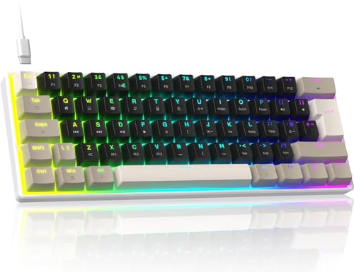 Teclado mecánico 60% ZIYOULANG MK21 con switches rojos layout UK milkshake