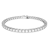 Das glänzende Matrix Tennis Armband besticht mit der klassischen Kombination aus einzigartigen, klaren Elementen und einer kühlen, rhodinierten Fassung