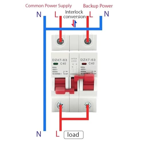 Inverseur de source manuel AC 1P+1P 50A pour double alimentation électrique - 2