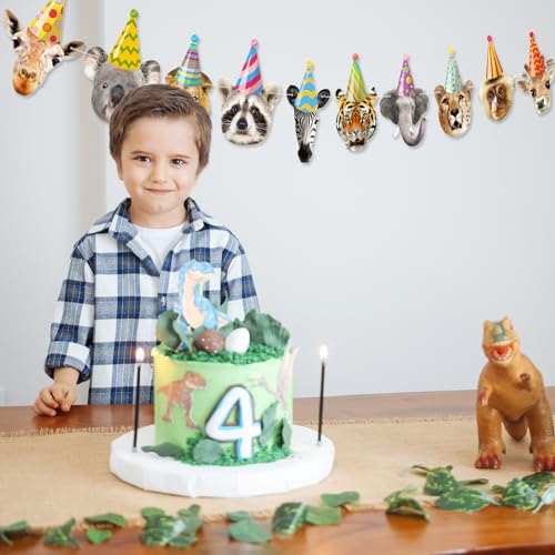 Image of Safari Animals Happy Birthday Banner Wild Animal Banners Party Animal Birthday Decorations for Kids Safari Jungle Party Decor Woodland Animals Theme Decorations
