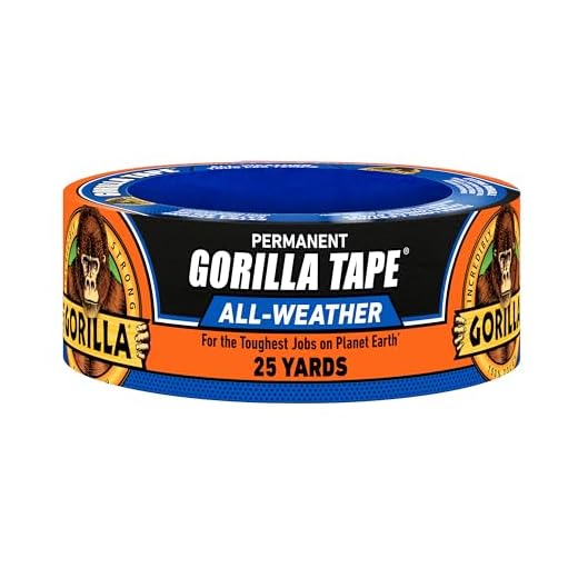 Gorilla Ruban adhésif permanent toutes saisons, ruban adhésif utilitaire, imperméable, intérieur et extérieur, adhésif puissant, 4,8 cm x 22,9 m, noir (lot de 1), 101593