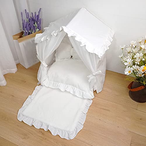 ペットテント 猫 ハウス 犬 テント 屋内 屋外 ペットハウス 50*40*60 可愛い 設計 ペットベッド 猫用 犬用 ベッドテント 小さい 北欧 滑り止め 通気性いい 四季通用 折りたたみ式 組み立て簡単 ペット用品 猫 犬 小動物用 キャンプの商品画像（Amazon）