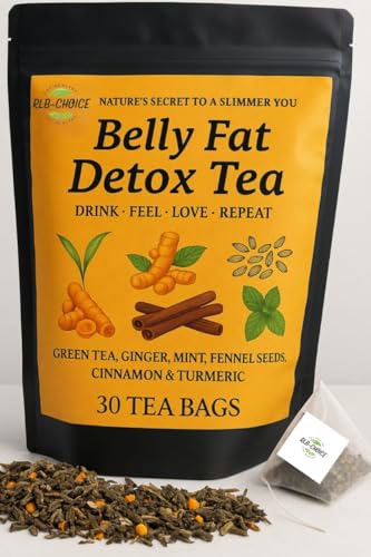 Image of Belly Fat Tea - 30 Tea Bags | Melt Belly Fat Fast with Natural Detox Blend - Water Weight, Bloating, 60 Gm