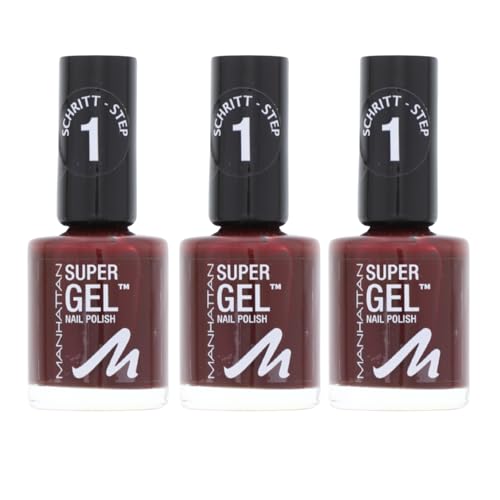 3 x Manhattan Super Gel Nagellack 690 Moody Mahagony je 12ml Gel Effekt