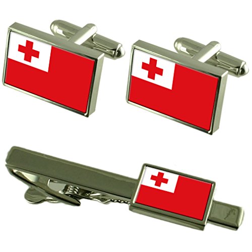 Set de regalo de Tonga con gemelos y pisa corbatas para hombres