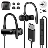 ASKUBSKU USB Headset with Microphone for PC 8.2Ft Cord, USB A Headphones for School Computer, Wired Earbud Over Ear with Hook Mute Stereo Noise Canceling Cord...
