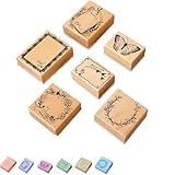 Juego de sellos de madera Botanical Impressions, con motivos de animales, vintage, plantas y Navidad, ideal para empapelar paredes, decorar, manualidades, diarios, álbumes de recortes, planificadores