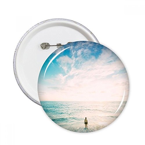 Pins badge bouton ocean beach sable mer deco vetement XL