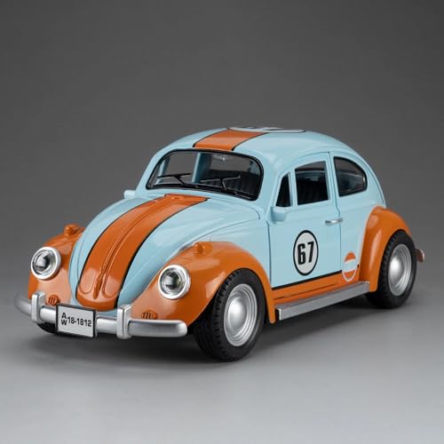 Image of 1:18 Beetle Toy Car Vintage Car Die Cast Metal Model Cars with Pullback Openable Door Light Sound Cars Toy, 3+ Years, Multicolor