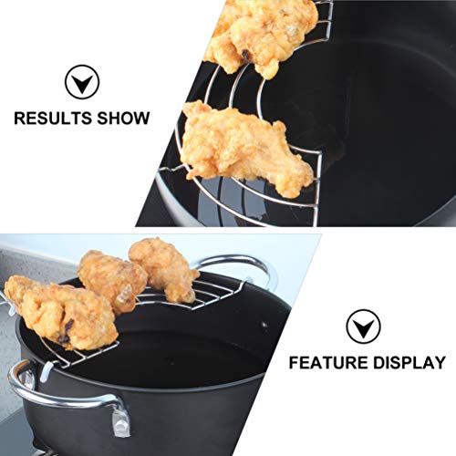 NUOBESTY Panela de fritadeira de aço inoxidável com escorredor de óleo estilo japonês tempura frigid