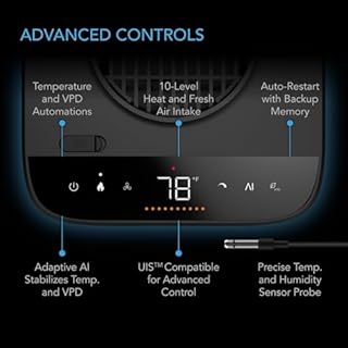 AC Infinity THERMOFORGE T7, Environmental Heater 1000W with VPD Temperature Controller, 10-Level PTC Heating and Fresh Air Intake, Adaptive AI, Dual Ducts for Grow Tents, Rooms, Greenhouses